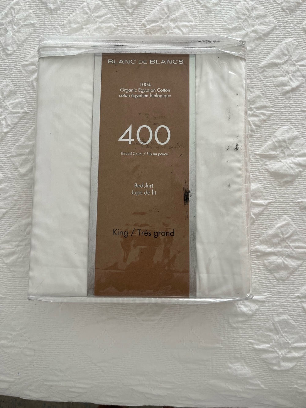 NWT White King Bedskirt 400 Thread Count